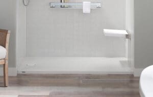Shower bench bathroom safety feature