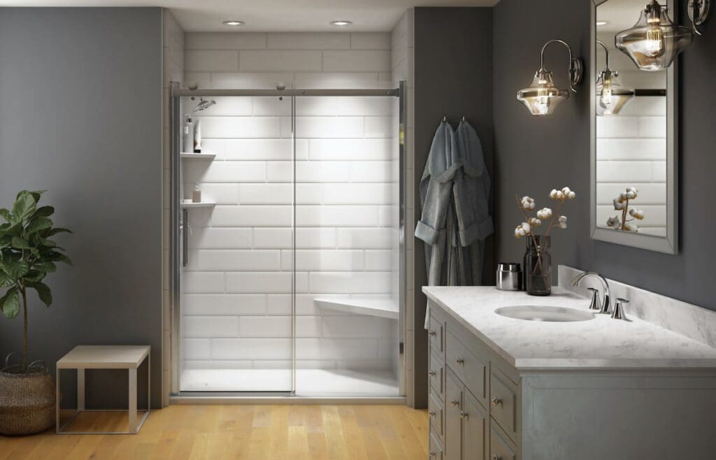 Calm design for a modern bathroom remodel in Amherst