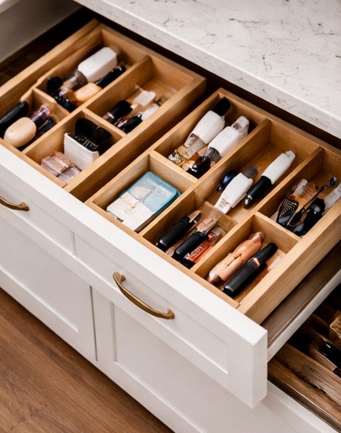 15 Designer-Approved Bathroom Cabinet Storage and Organization Ideas Bathroom drawer storage organizer serperator CareFree Home Pros