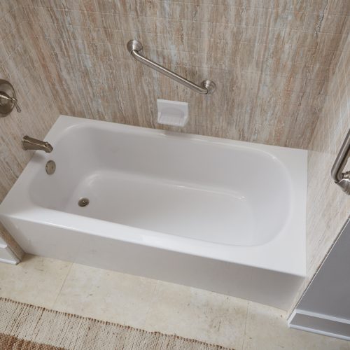 Modern bathtub with liner in a Hartford, CT bathroom – a stylish and functional home improvement solution.